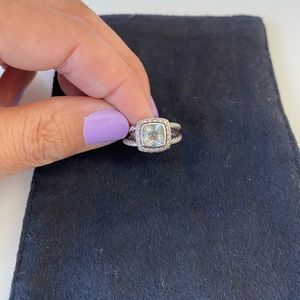 David Yurman Petite Albion Prasiolite Diamond Ring